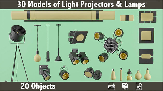 3D Models of light projectors and Lamps 3D model