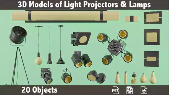 3D Models of light projectors and Lamps 3D model