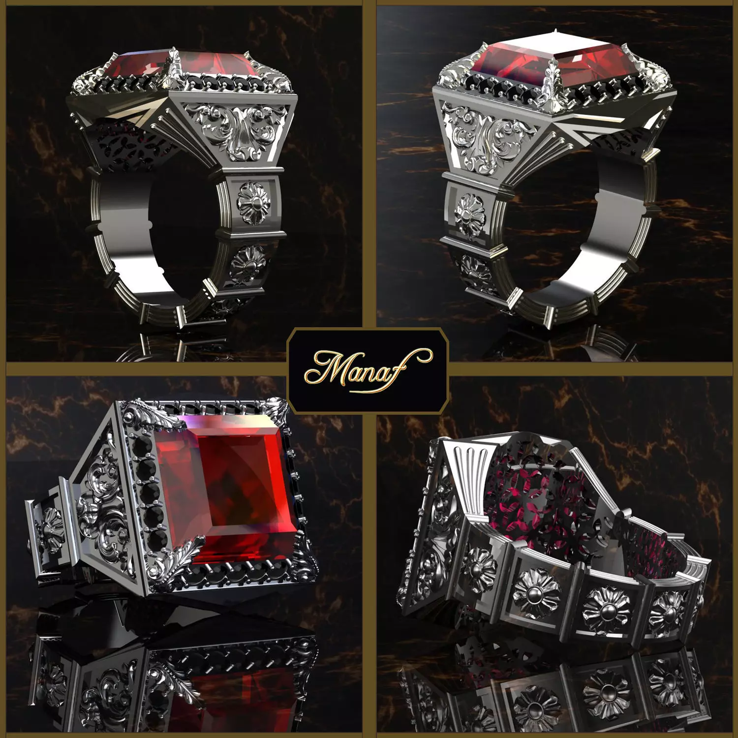 Mens ring STL  3D print model_0