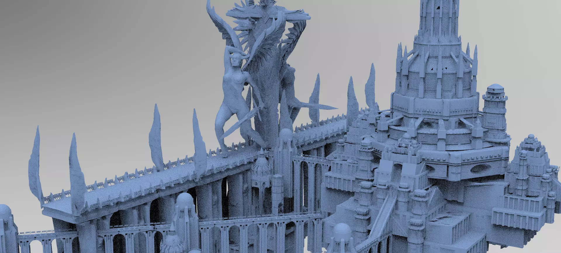 Sir Lancelot Castle Fortress Huge 3D model_0