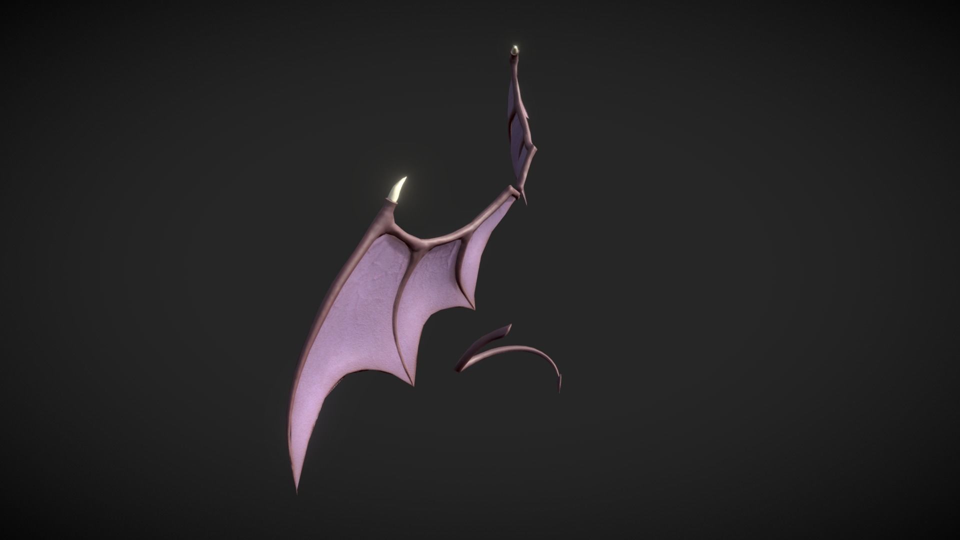Demon Wings and Tail Low-Poly Low-poly 3D model_6