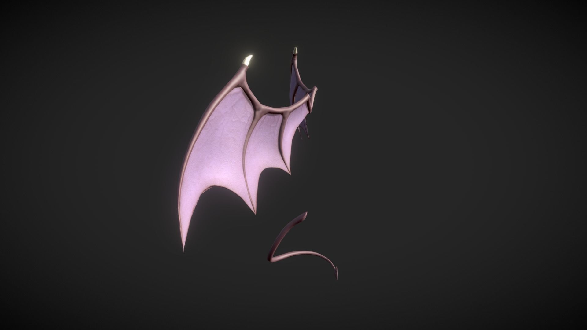 Demon Wings and Tail Low-Poly Low-poly 3D model_10