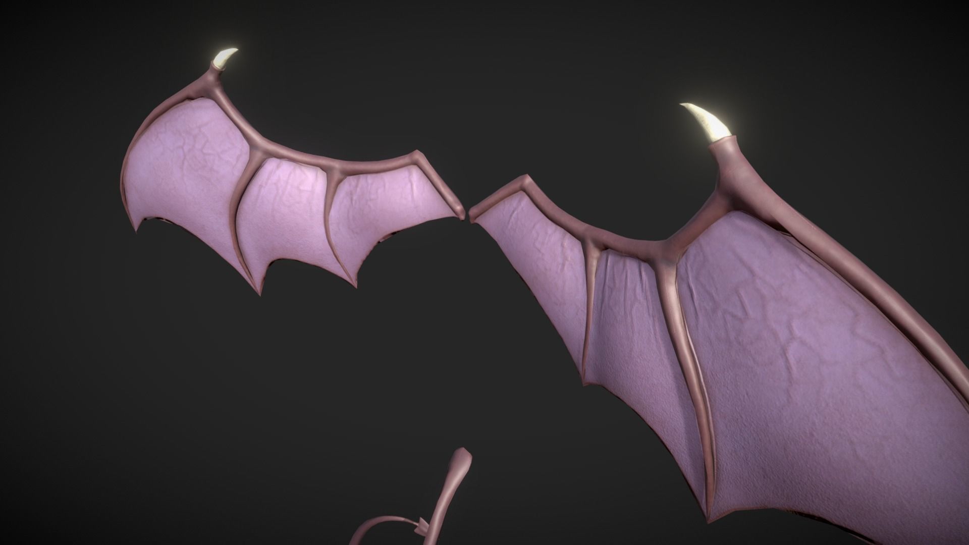 Demon Wings and Tail Low-Poly Low-poly 3D model_7