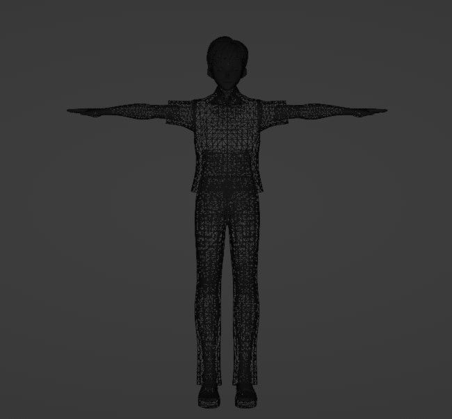 The Gentleman Low-poly 3D model anime boy in jeans and shirt Low-poly 3D model_2