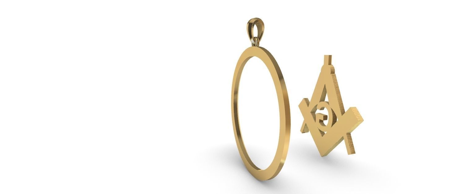 Freemason Compass and Square 3D print model_7