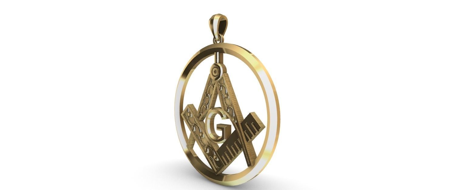 Freemason Compass and Square 3D print model_12