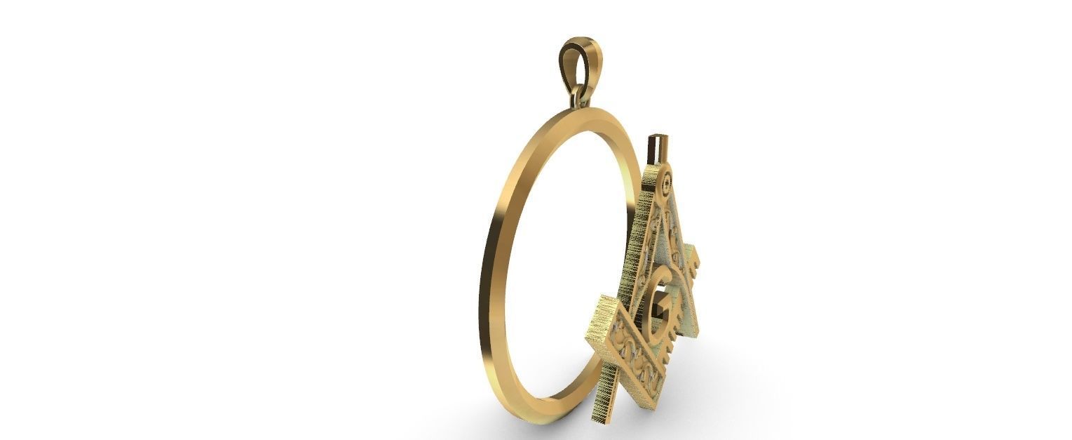 Freemason Compass and Square 3D print model_3