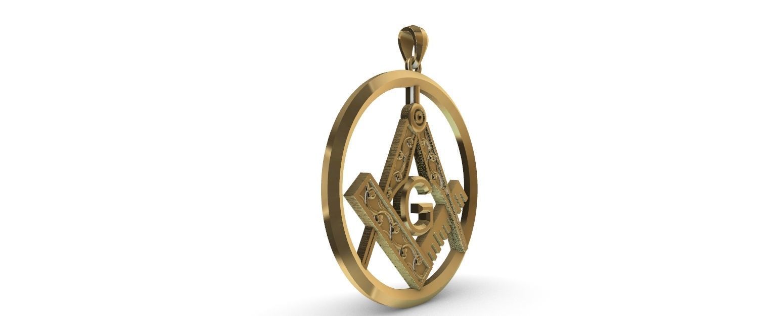 Freemason Compass and Square 3D print model_2