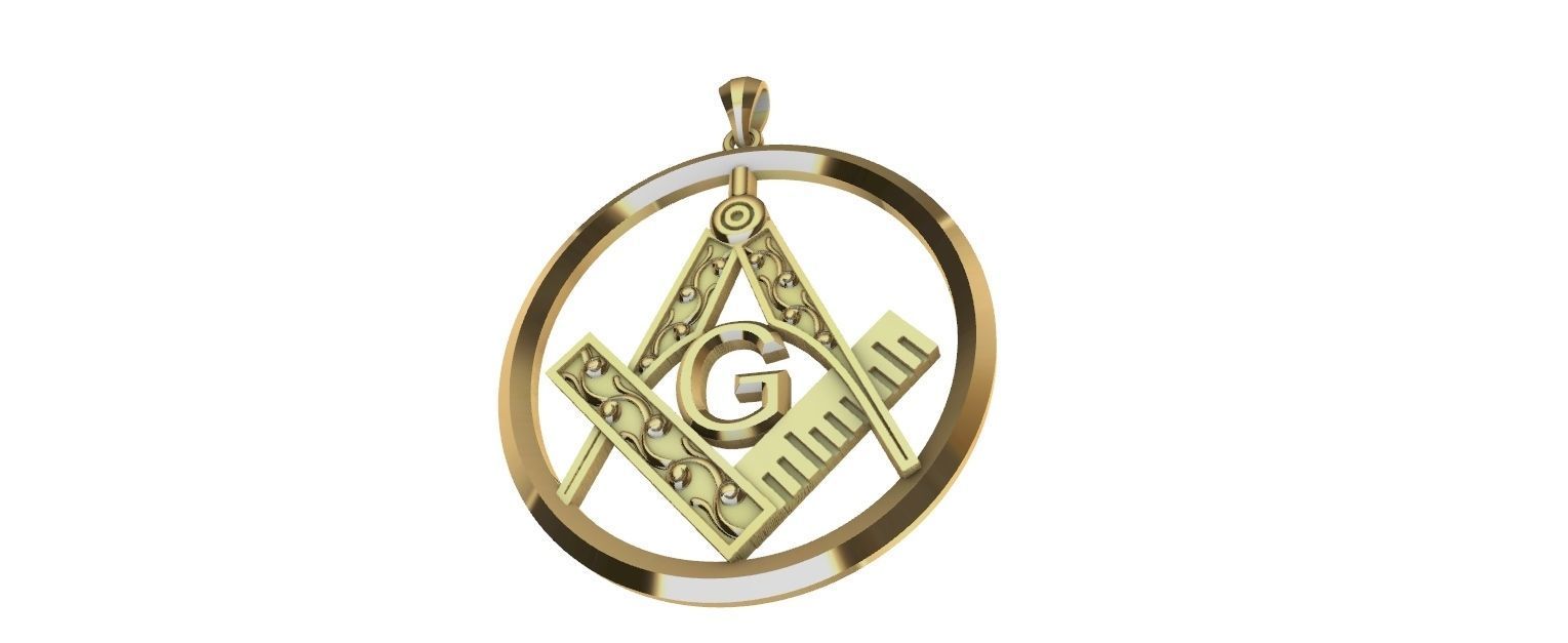 Freemason Compass and Square 3D print model_14