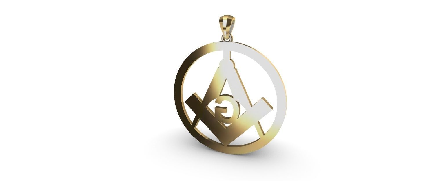 Freemason Compass and Square 3D print model_8