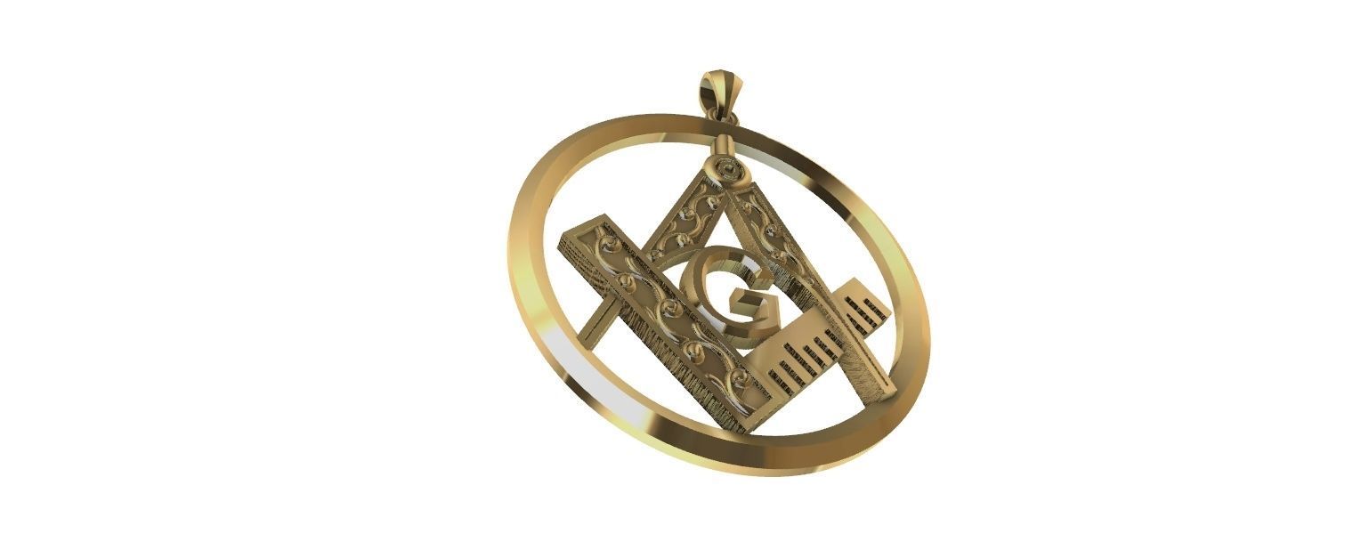 Freemason Compass and Square 3D print model_15