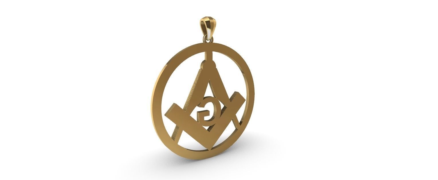 Freemason Compass and Square 3D print model_9