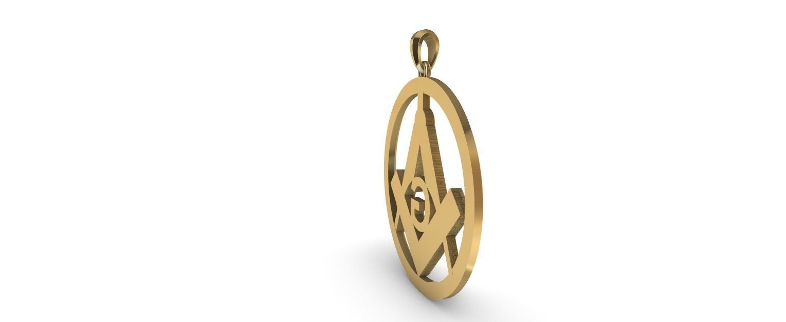 Freemason Compass and Square 3D print model_6