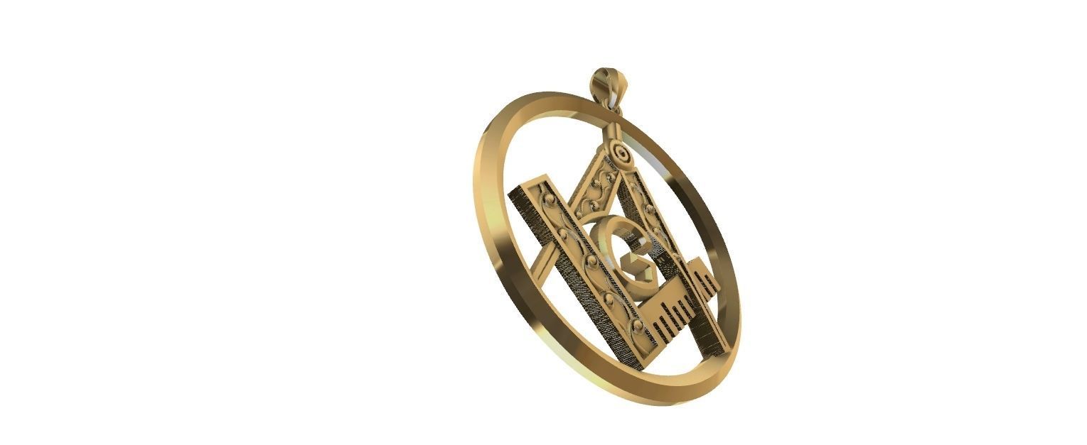 Freemason Compass and Square 3D print model_16