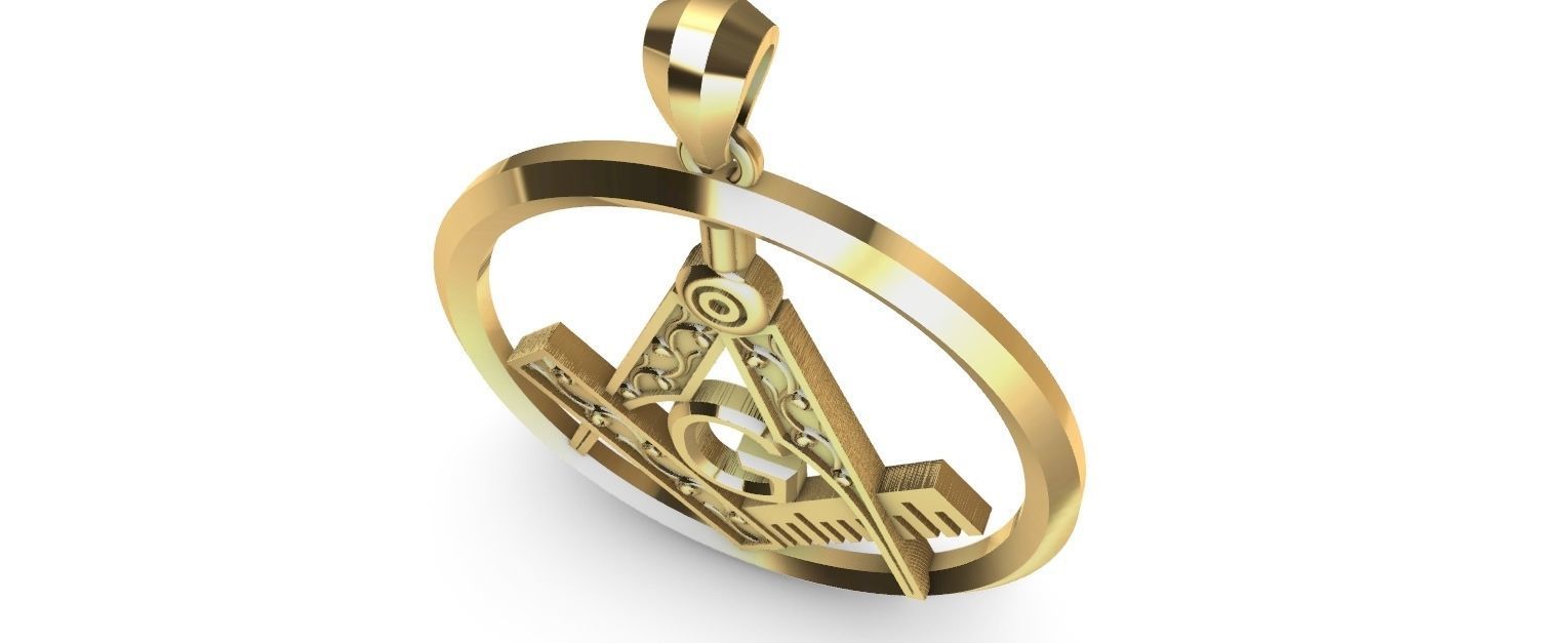 Freemason Compass and Square 3D print model_18