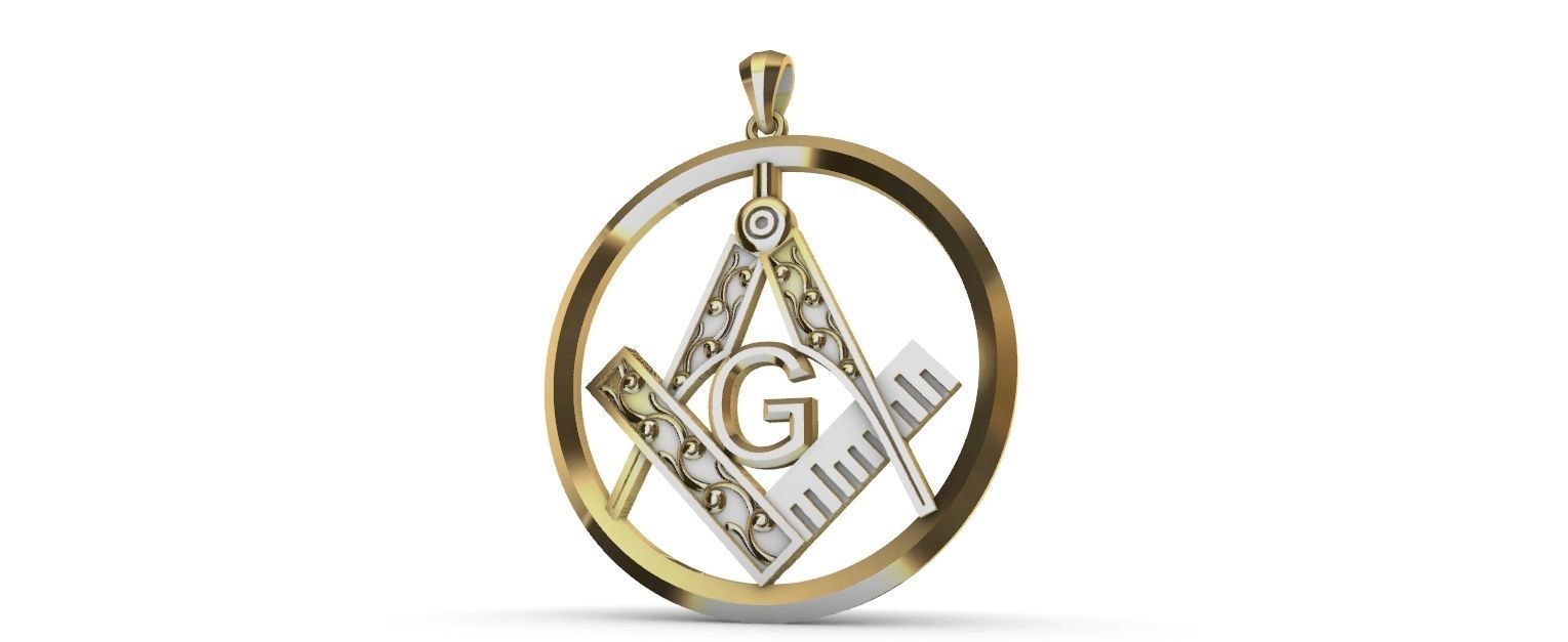 Freemason Compass and Square 3D print model_13