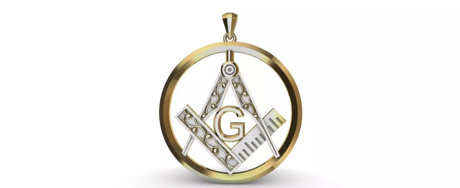 Freemason Compass and Square 3D print model_0