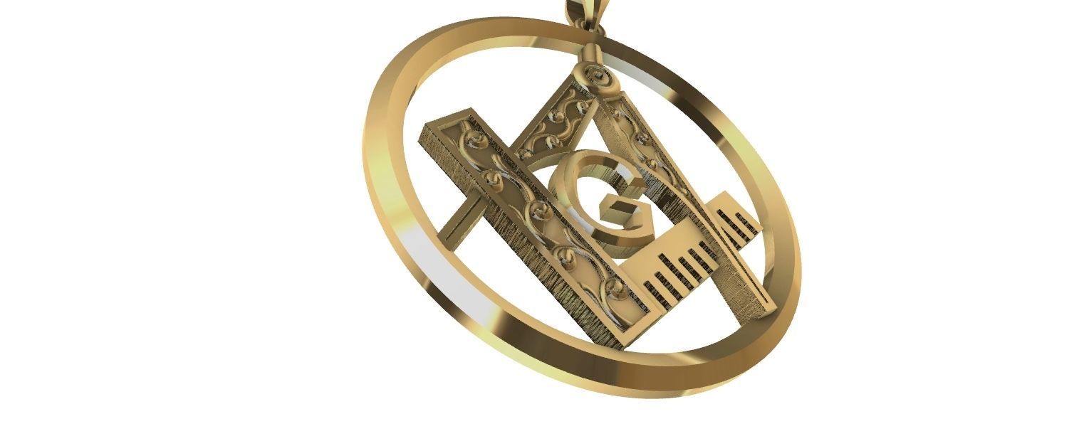 Freemason Compass and Square 3D print model_20