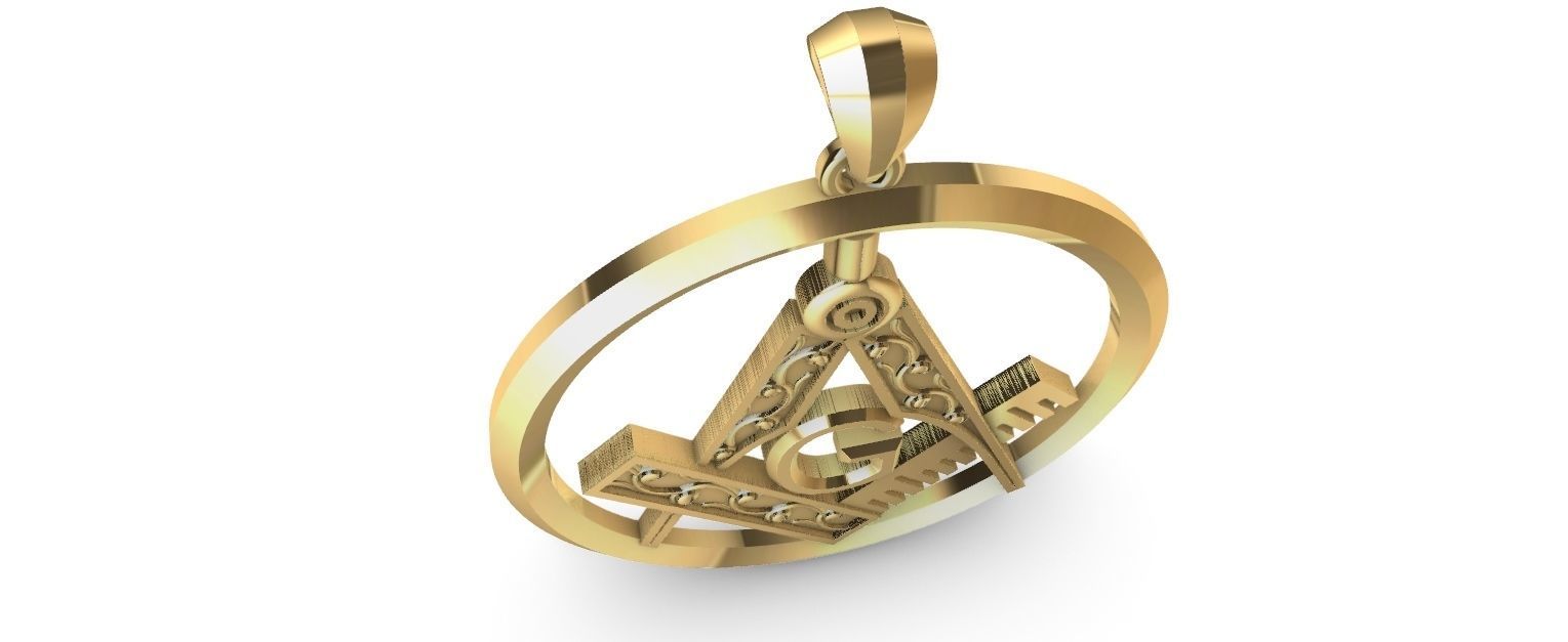 Freemason Compass and Square 3D print model_17