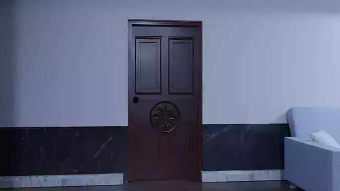 a modern wooden door 