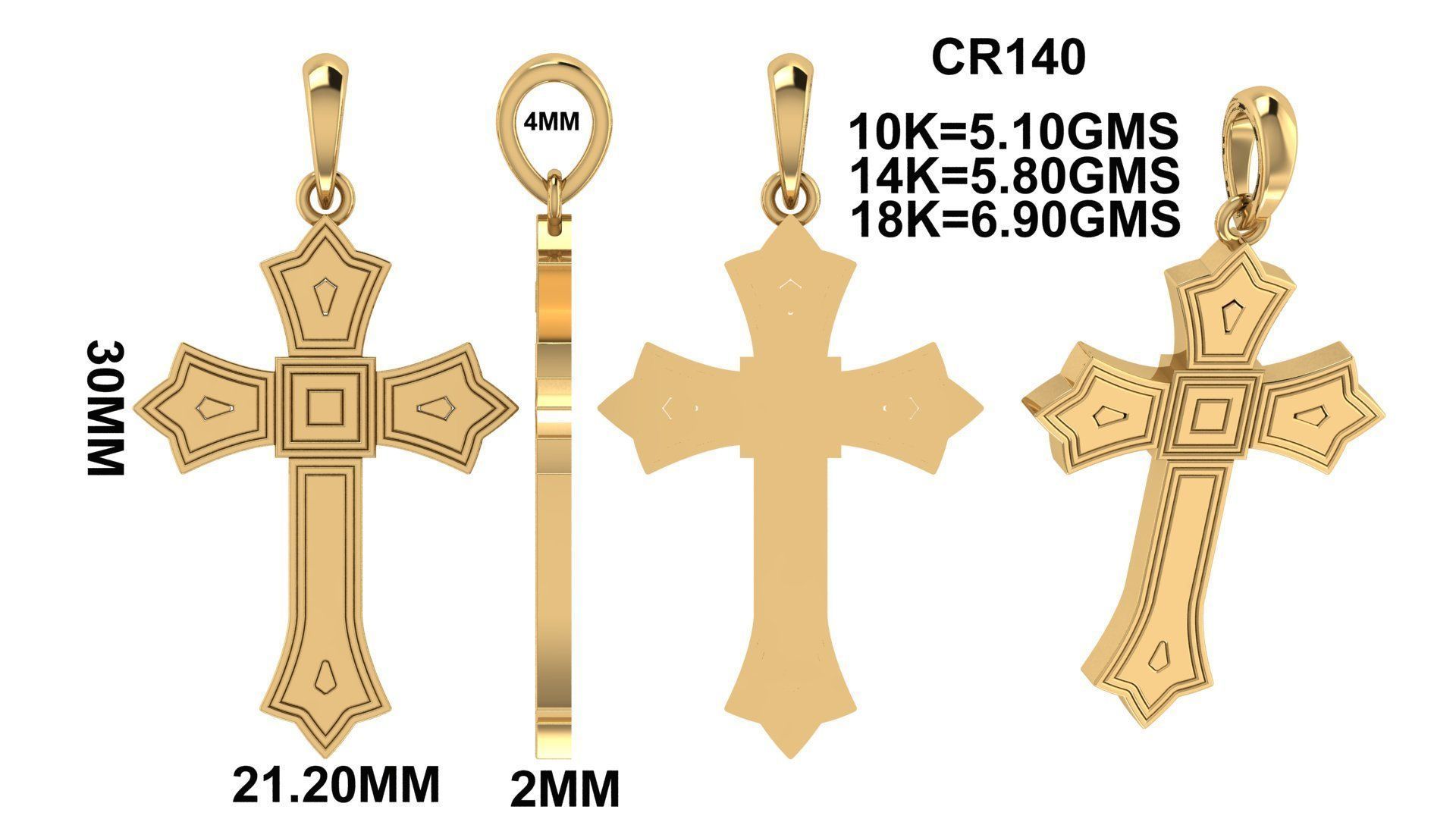 CROSS PENDANT CR140 3D print model_6