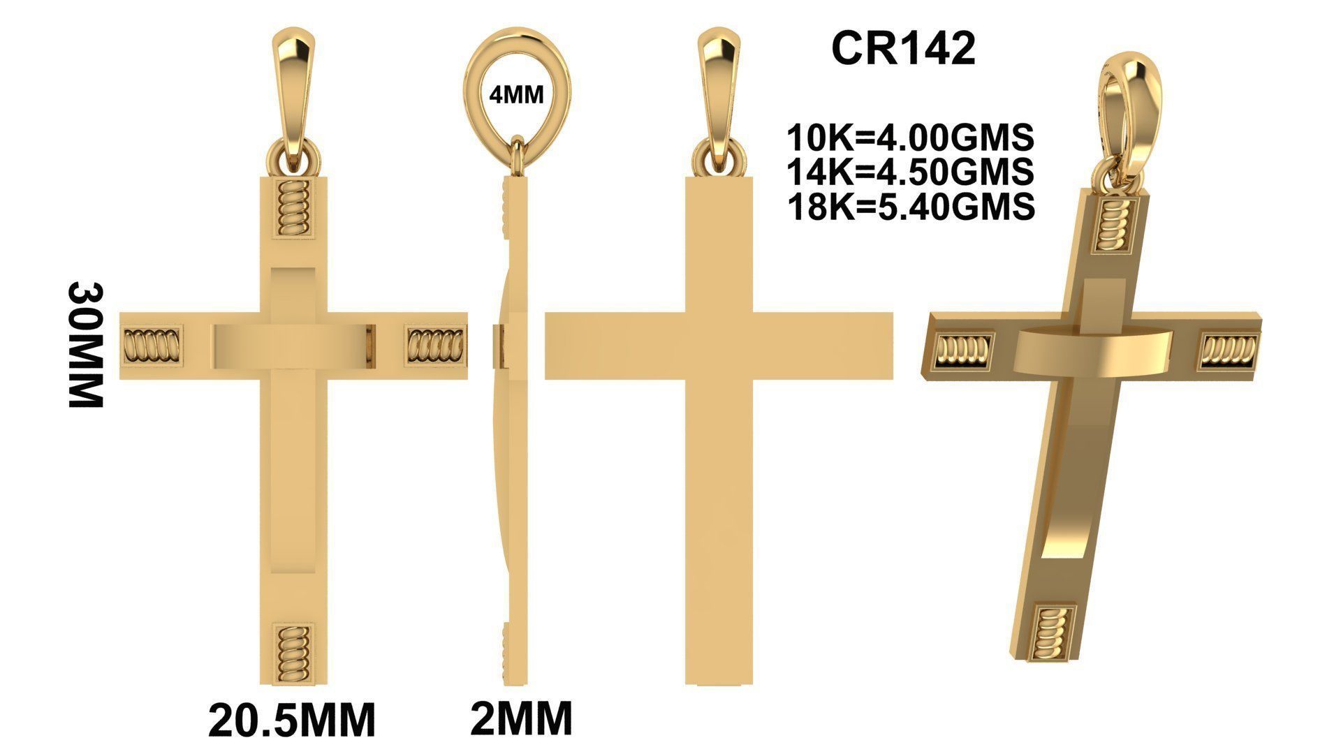 CROSS PENDANT CR142 3D print model_6