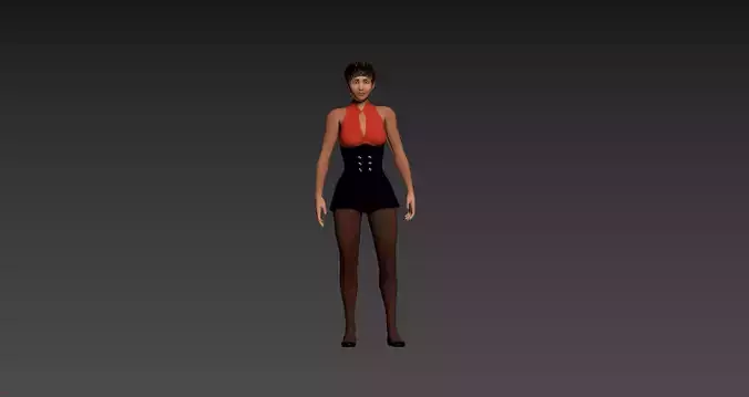 Female Character 12 - Animated Low-poly 3D model