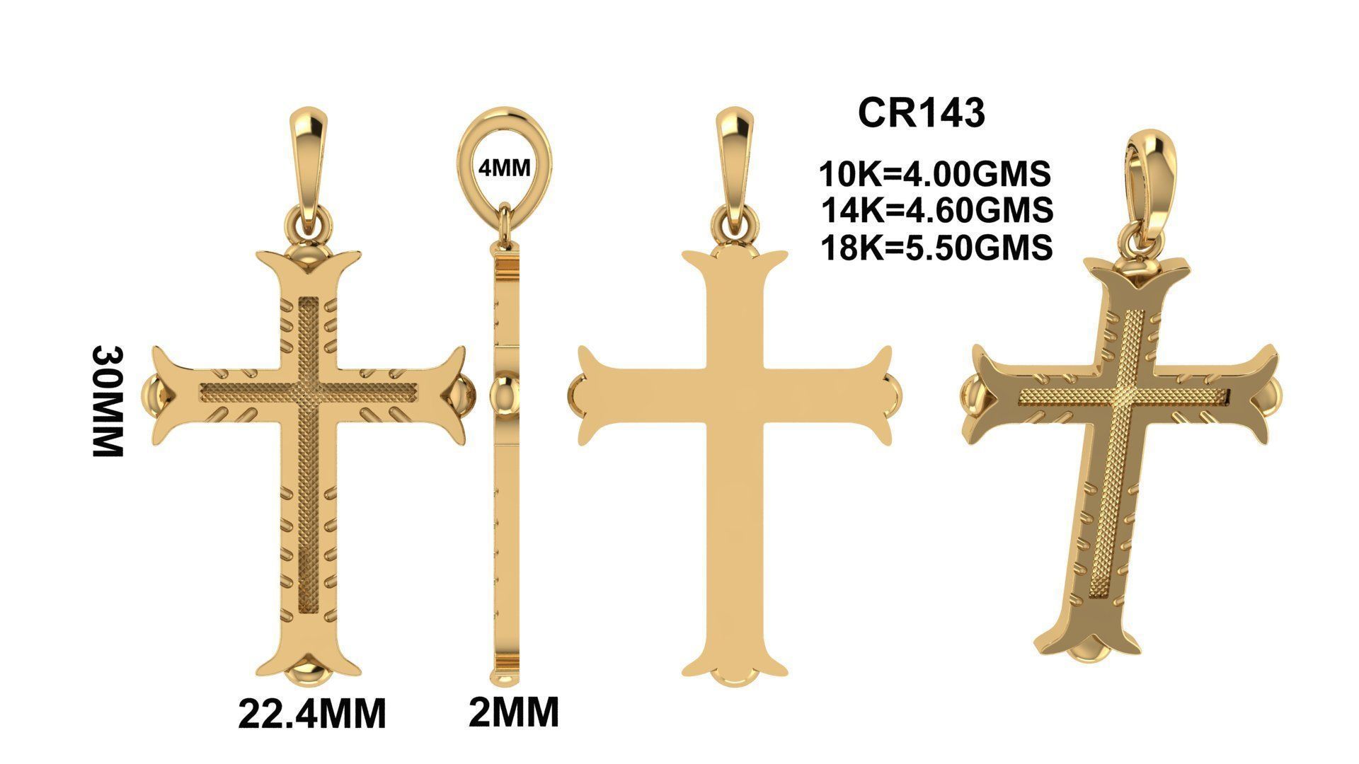 CROSS PENDANT CR143 3D print model_6