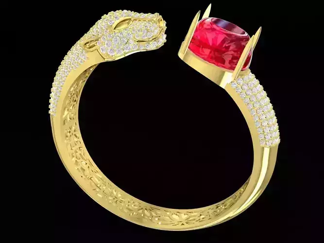 luxury diamond panther bangle bracelet 3341