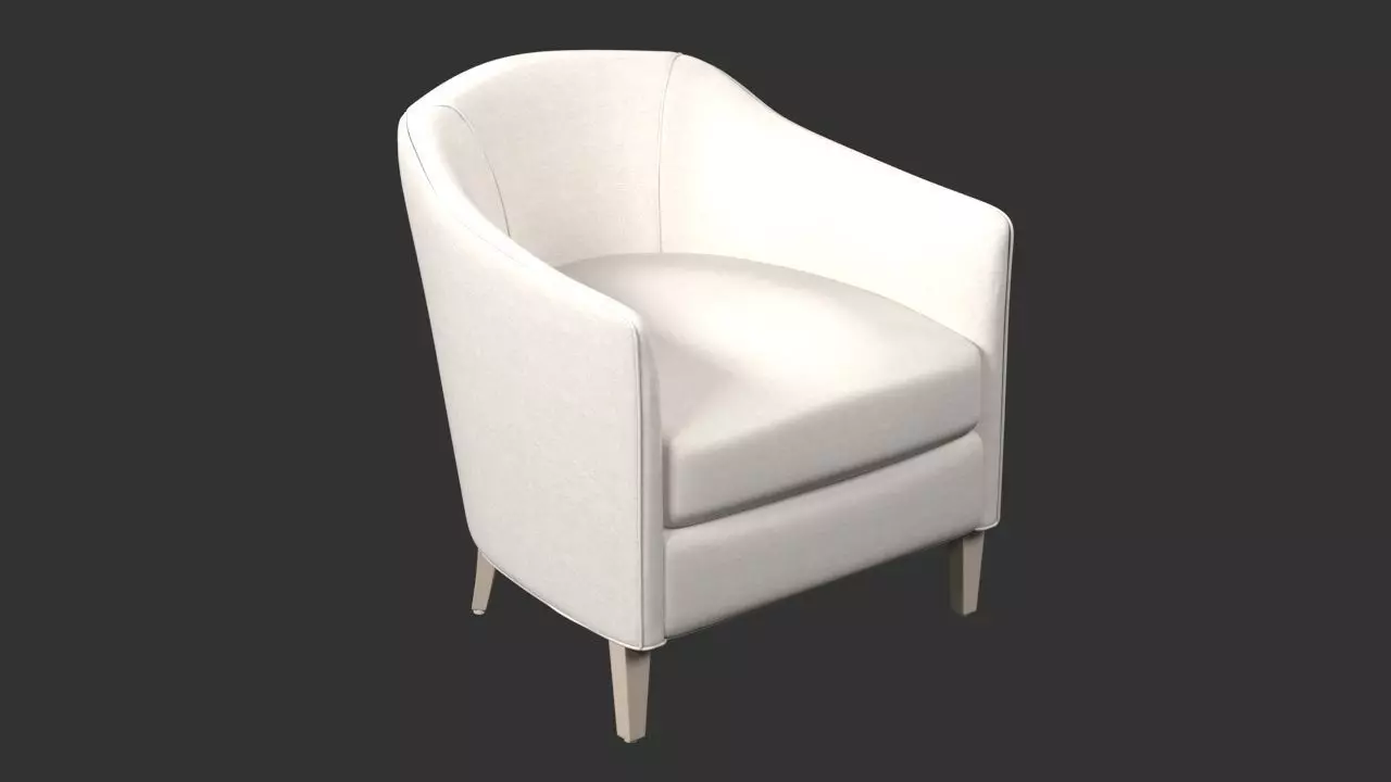 white armchair with seams 3D model