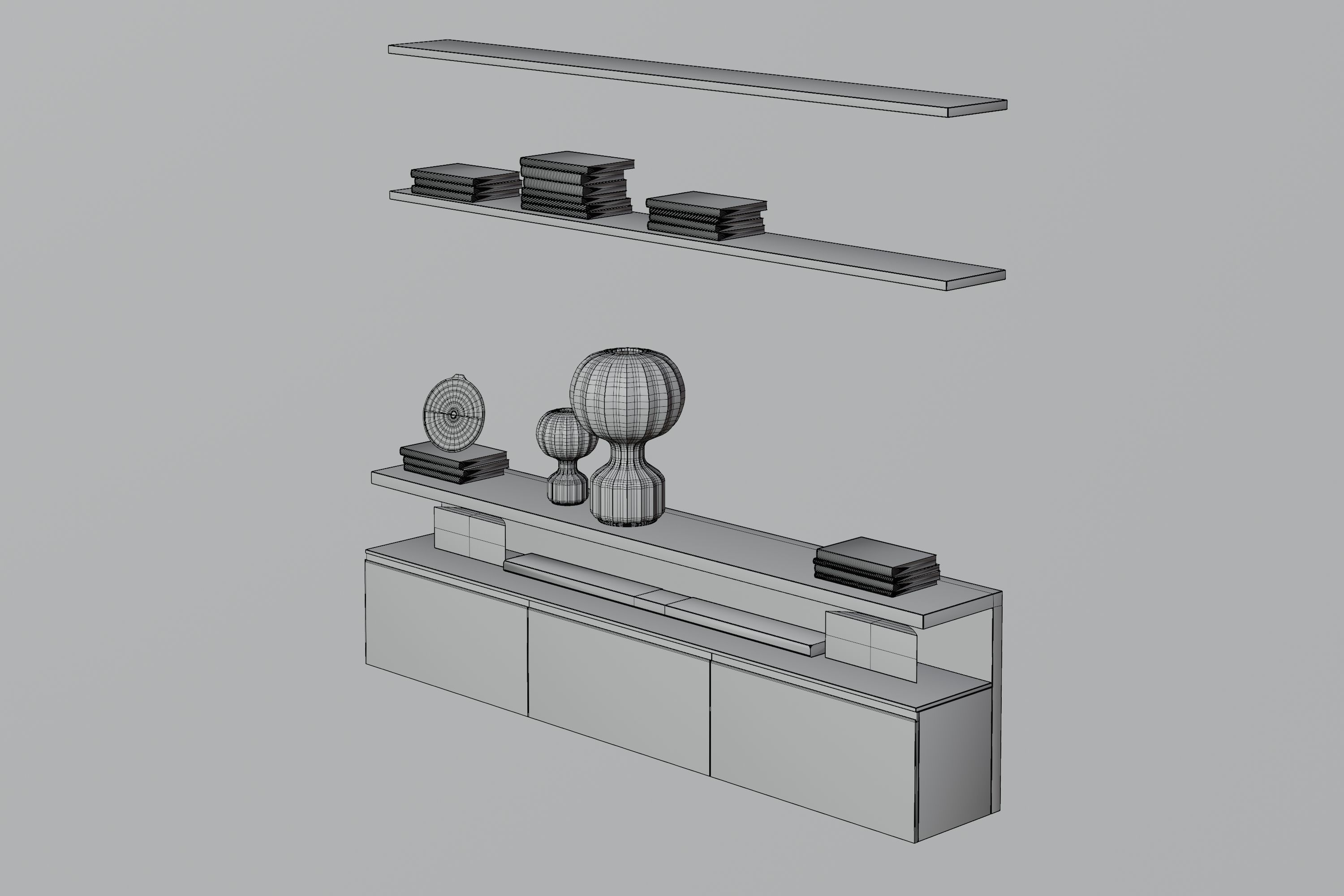 Modern Shelves 3D model_16