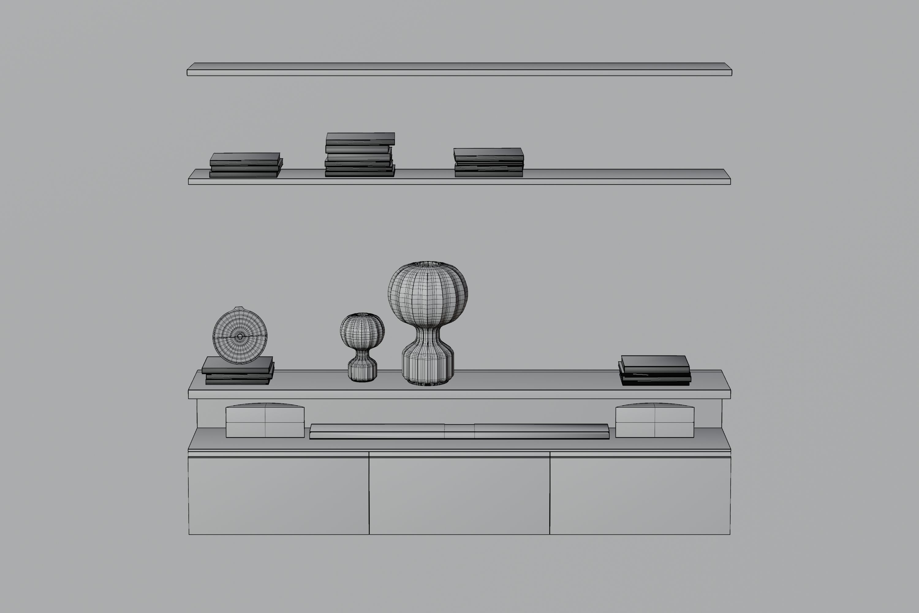Modern Shelves 3D model_2