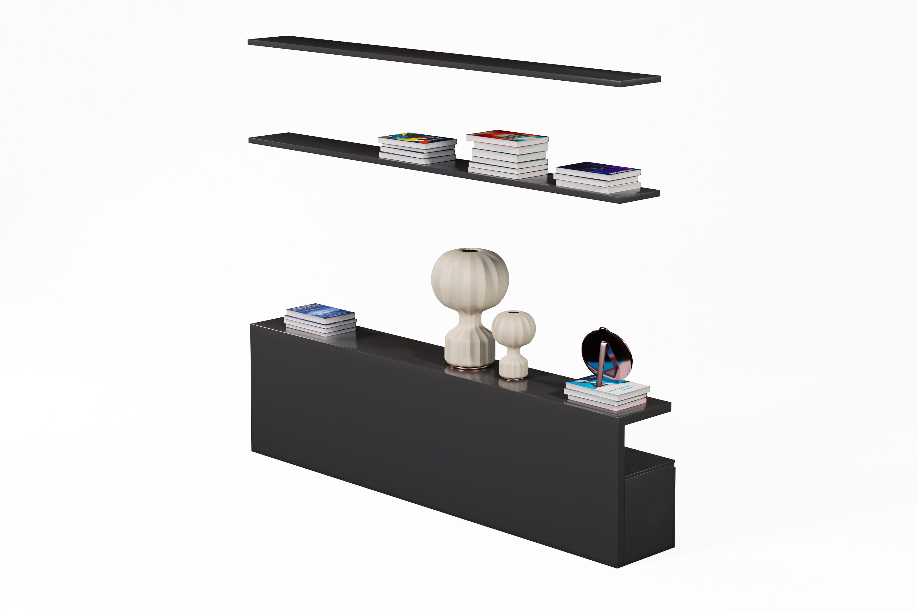 Modern Shelves 3D model_7