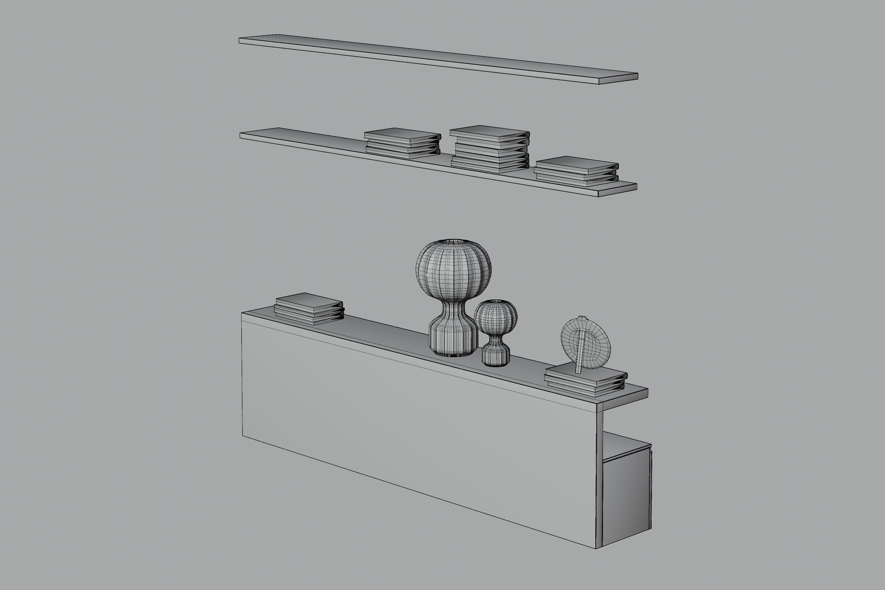Modern Shelves 3D model_8