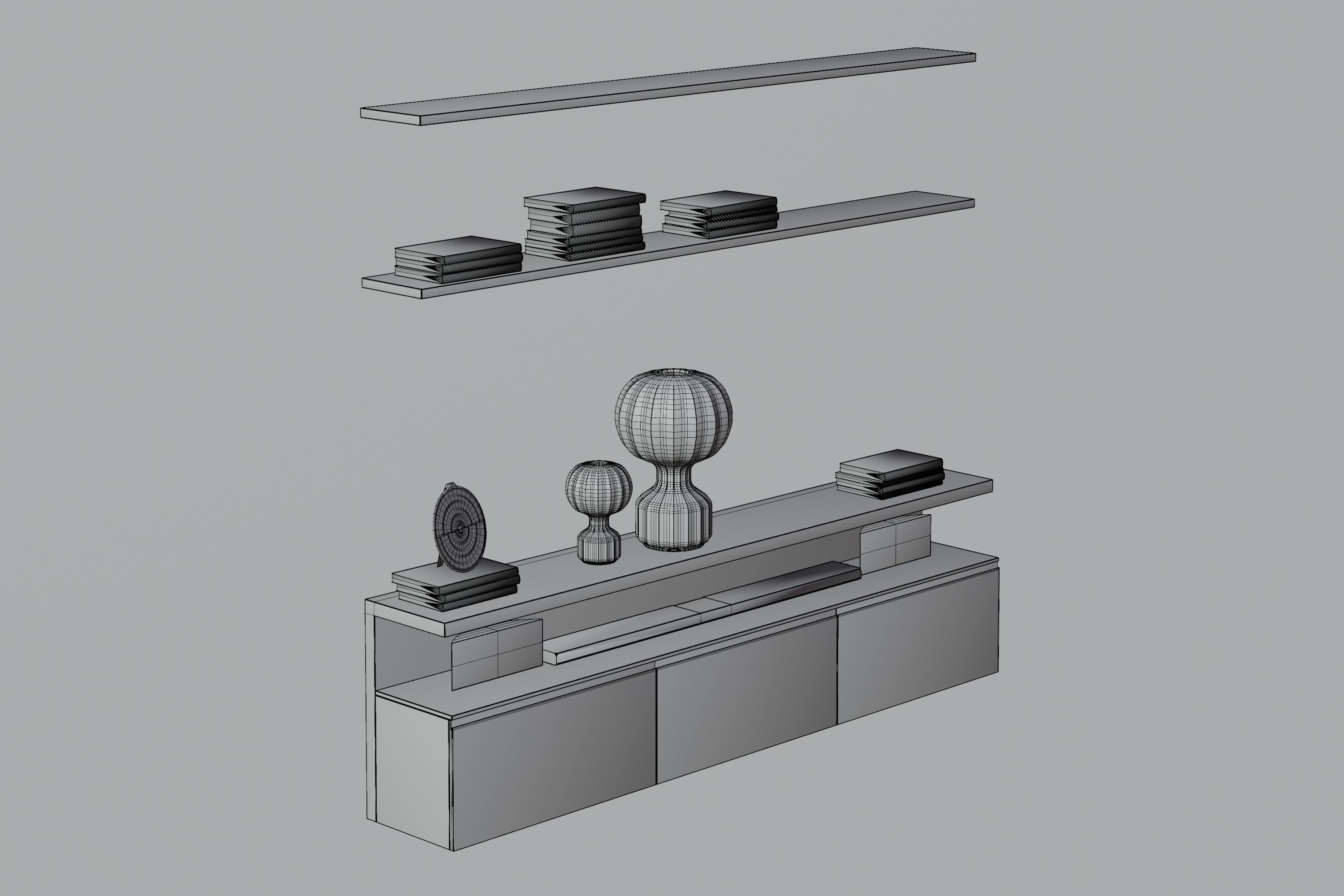 Modern Shelves 3D model_4