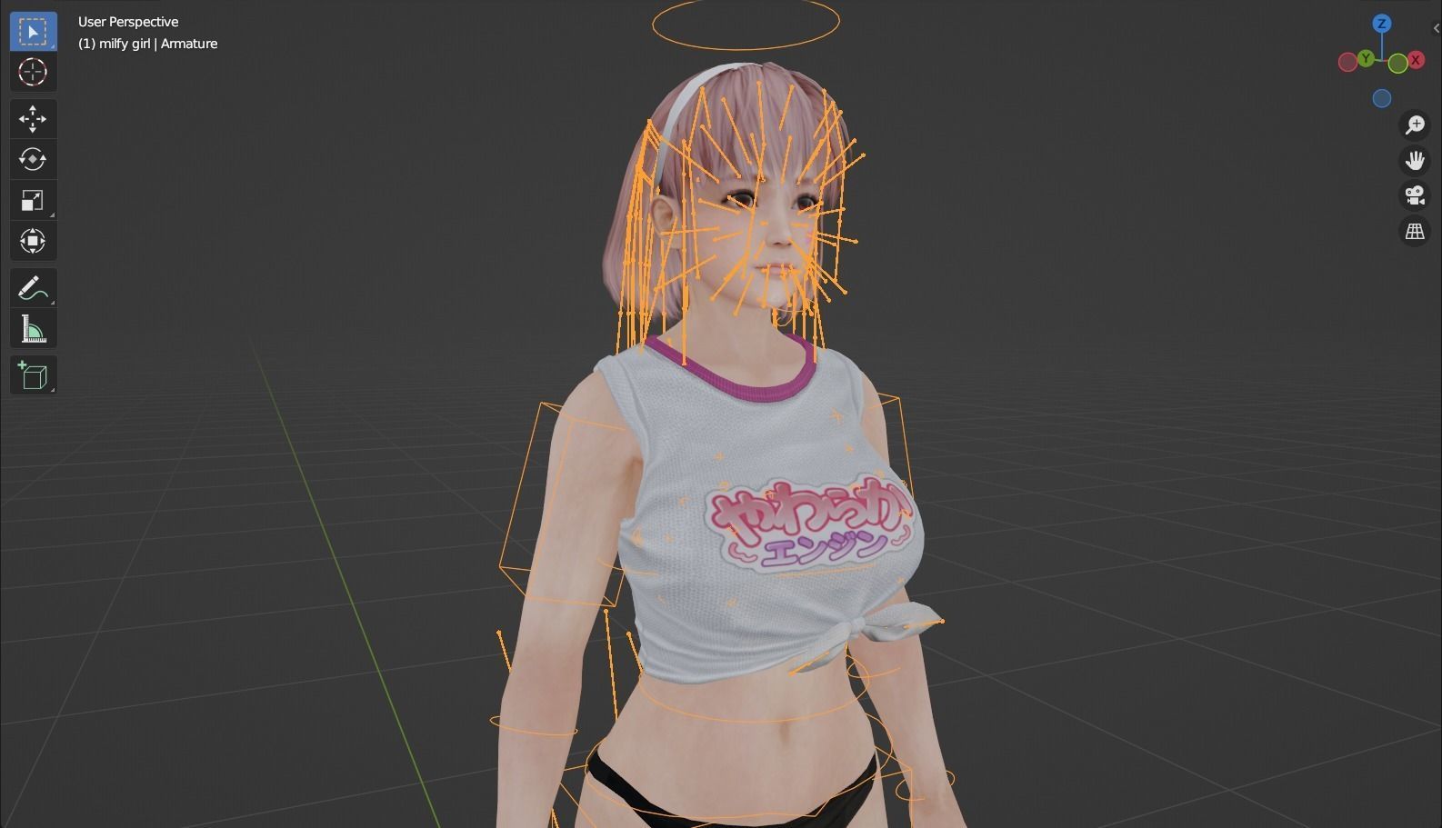 Stylized Sexy and Milfy girl rigged 3D model_3