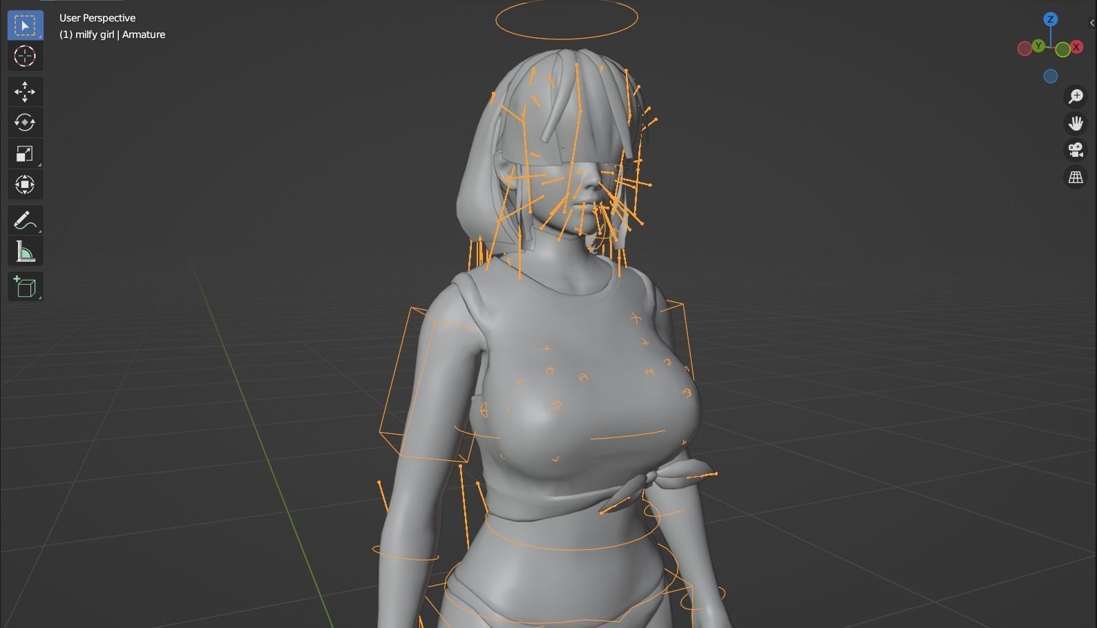 Stylized Sexy and Milfy girl rigged 3D model_7