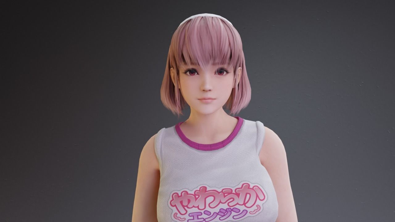 Stylized Sexy and Milfy girl rigged 3D model_5