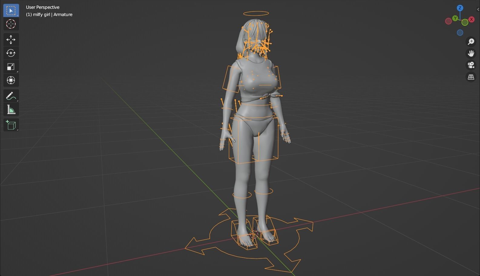 Stylized Sexy and Milfy girl rigged 3D model_6