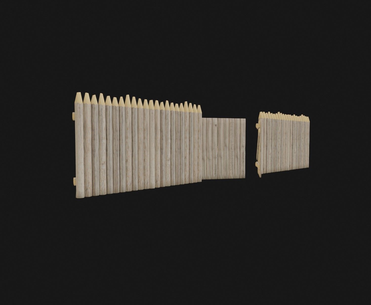 Set of wooden buildings 3D model_19
