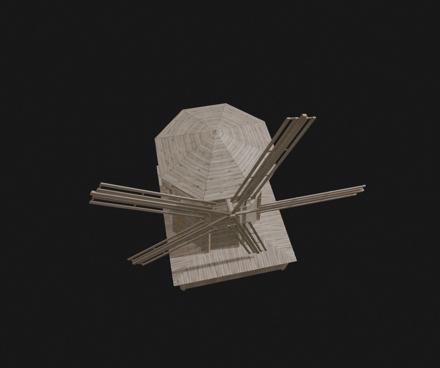 Set of wooden buildings 3D model_5