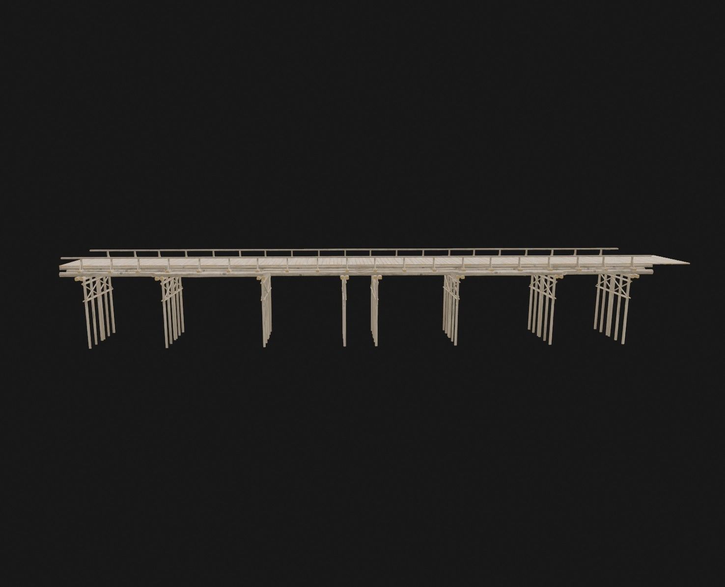 Set of wooden buildings 3D model_11