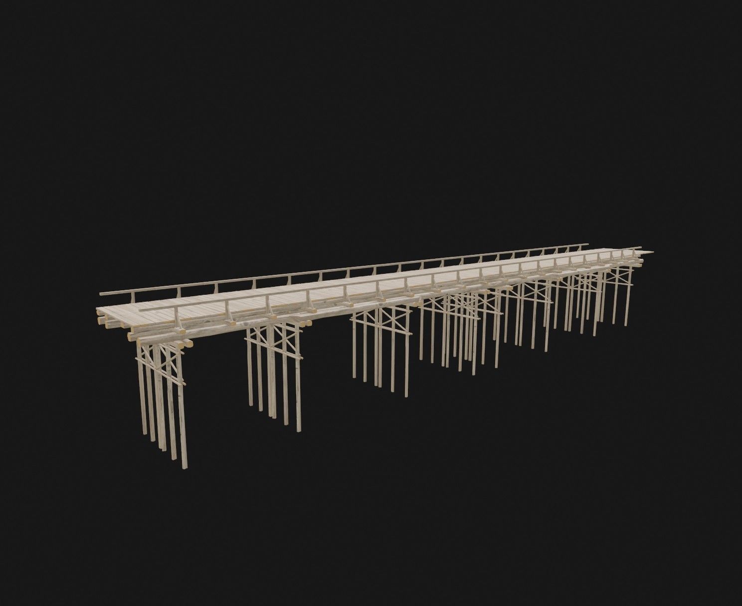 Set of wooden buildings 3D model_10