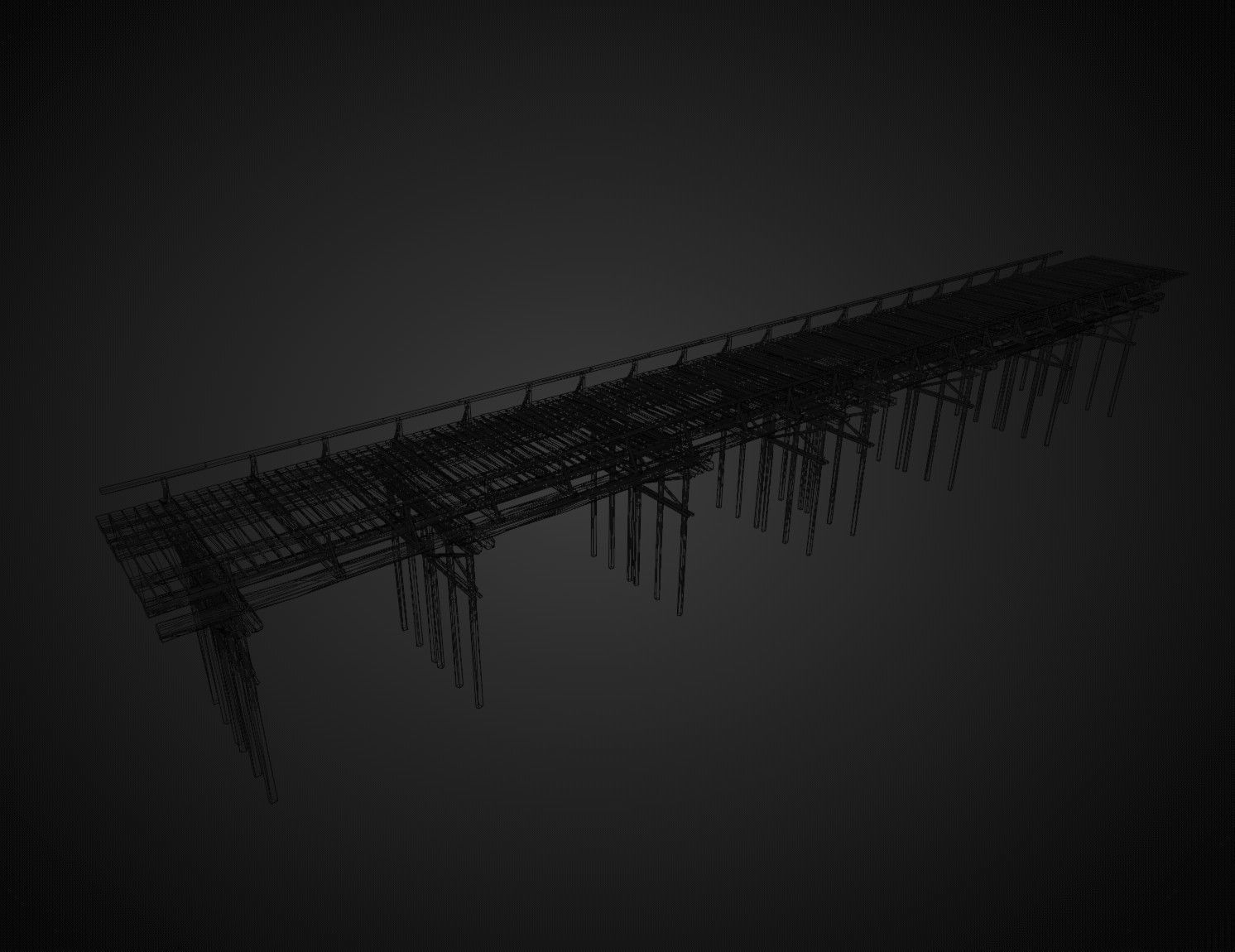 Set of wooden buildings 3D model_15