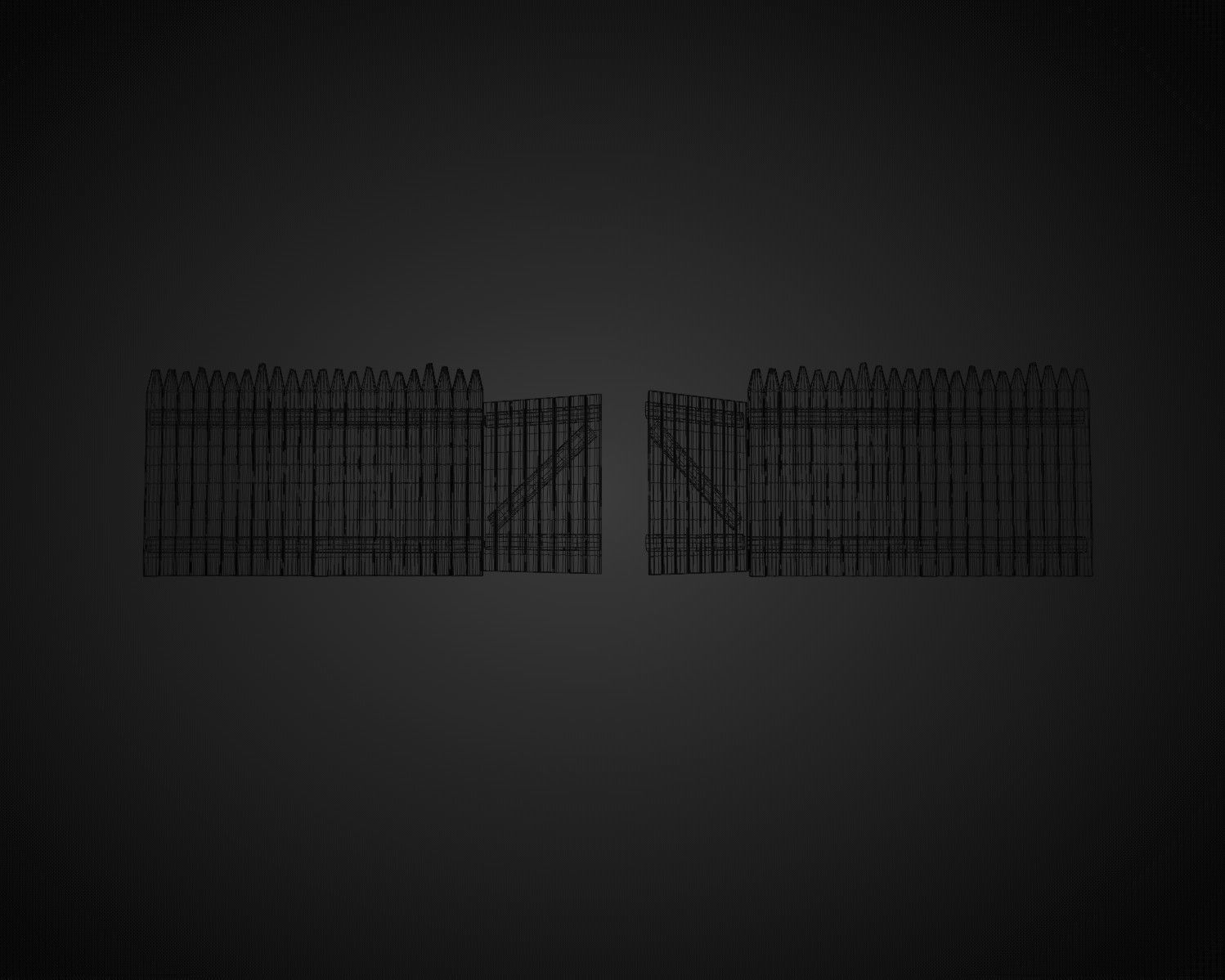 Set of wooden buildings 3D model_20