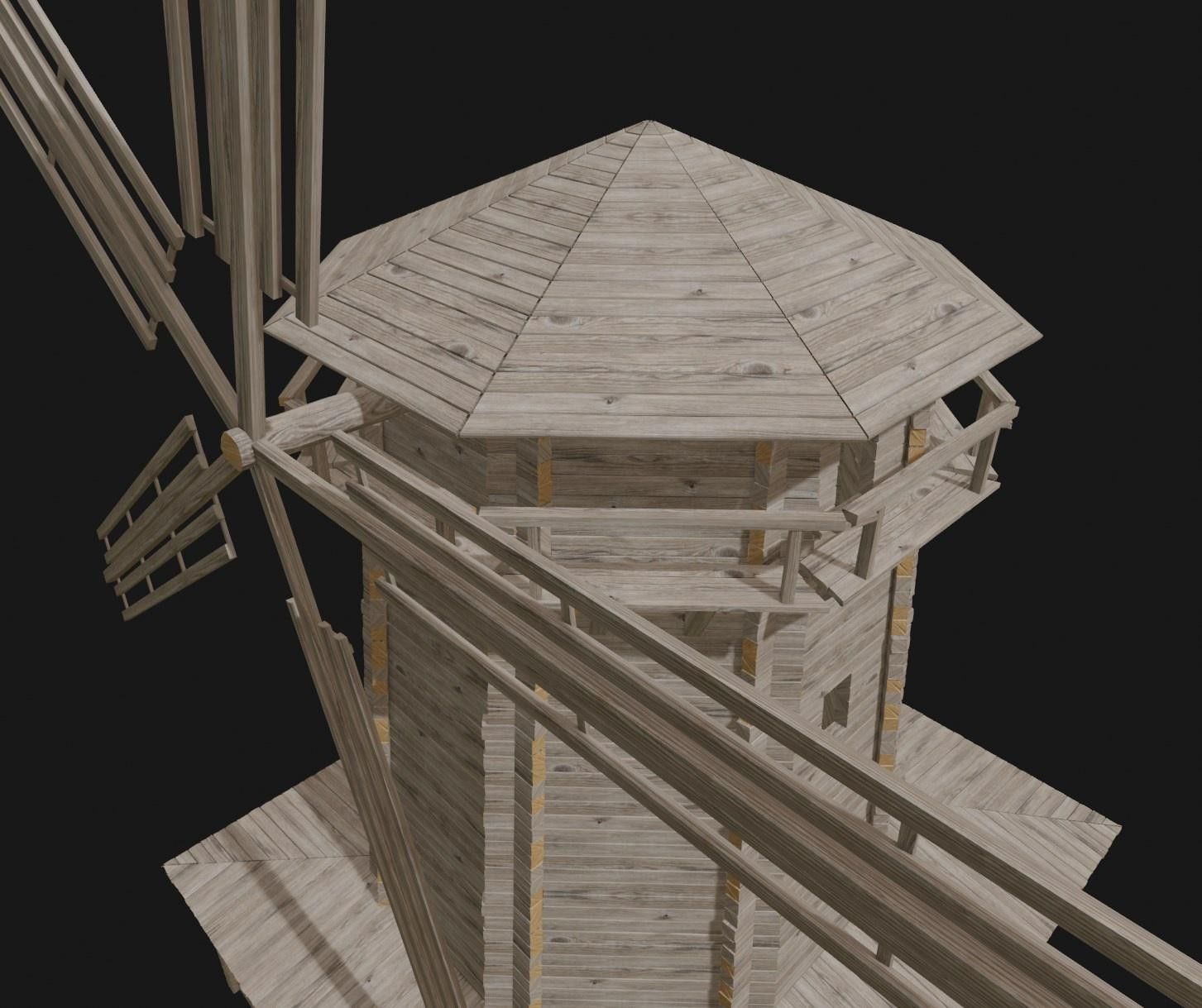 Set of wooden buildings 3D model_6