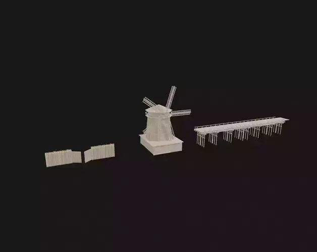 Set of wooden buildings