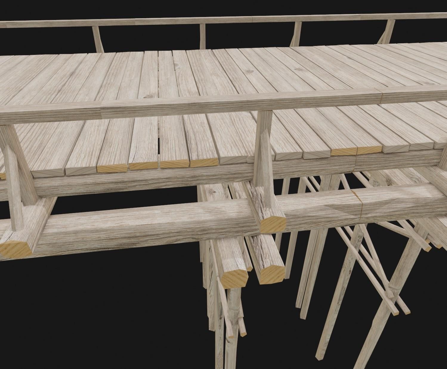 Set of wooden buildings 3D model_13