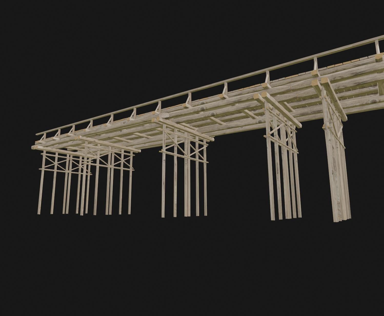 Set of wooden buildings 3D model_12