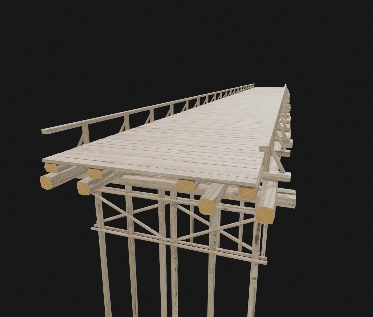 Set of wooden buildings 3D model_14